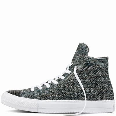Converse Chuck Taylor All Star X Nike Flyknit High Tops Womens - Dark Turquoise/White Shoes (789VXZTF)
